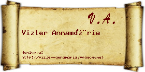 Vizler Annamária névjegykártya
