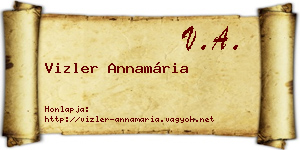 Vizler Annamária névjegykártya
